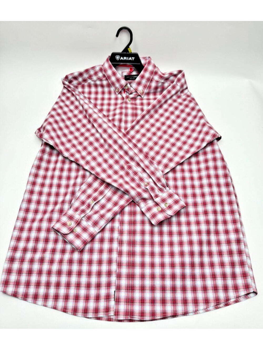 Ariat Pro Series Plaid Shirt Mens Large Western Button Down Red Main Color